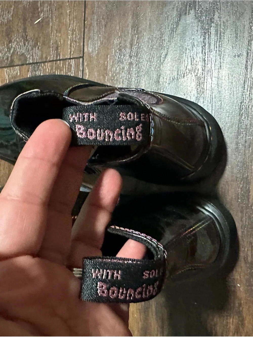 Dr. Martens Kids Black Holographic Chelsea Boots